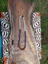 “Hawaiian Island Necklace" - Hawaiian Koa, Amethyst, and Moonstone.