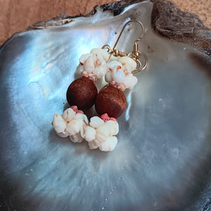 "Handmade Hawaiian Koa & Ni'ihau with Kehelelani Earrings."