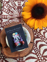 "Handmade Hawaiian Wood and Natural Stone Earrings" - Milo & Amethyst.