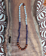 “Hawaiian Island Necklace" - Hawaiian Koa, Amethyst, and Moonstone.