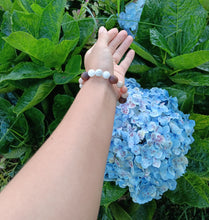 Load image into Gallery viewer, &quot;Easing Moon with Hawaiian Koa&quot;- Peach Moonstone and Moonstone Bracelet with Hawaiian Koa Beads
