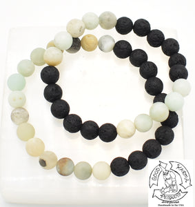 "Soothing Diffuser" - Amazonite and Lava Stone Diffuser Bracelet