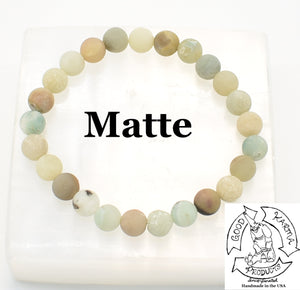 Matte Amazonite Stone Stretchy Bracelet