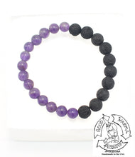 Load image into Gallery viewer, Lava Stone and Amethyst Bracelet Diffuser
