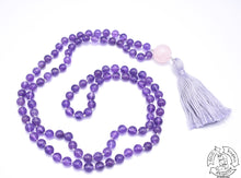 Load image into Gallery viewer, Natural Stone Amethyst Japa Mala
