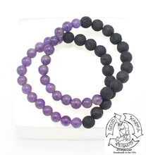 Load image into Gallery viewer, Amethyst and Lava Stone Bracelet Diffuser
