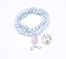 Load image into Gallery viewer, Natural Stone Mala made with Aquamarine.
