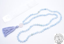 Load image into Gallery viewer, Mala Handmade in the USA with Aquamarine Stone Beads
