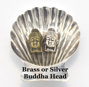 Brass and Silver Buddha Head Guru Beads