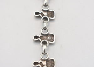 Carol Felley Navajo Women Sterling Silver Chain Bracelet