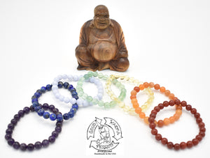 Rainbow Chakra Stone Bracelet Set - 7 Handmade Stone Bracelets