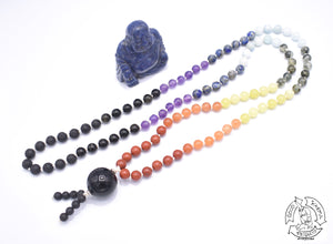 "Shielding Chakra Diffuser " - Onyx, Lava Stone and Chakra Mala Handmade with 108 Stone Beads