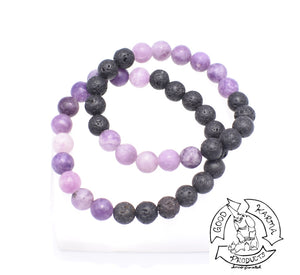 "Altering Diffuser" Chinese Lepidolite and Lava Stone Bracelet