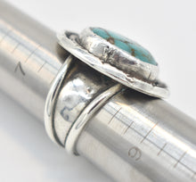 Load image into Gallery viewer, Turquoise and Sterling Silver Signed &quot;D.W.A&quot; Southwest Style Ring - Size 8
