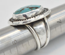 Load image into Gallery viewer, Turquoise and Sterling Silver Signed &quot;D.W.A&quot; Southwest Style Ring - Size 8
