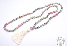 Load image into Gallery viewer, &quot;Encouraging Love&quot; - Rhodonite and Dalmatian Stone Handmade 108 Stone Japa Mala
