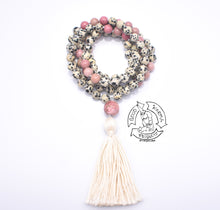 Load image into Gallery viewer, &quot;Encouraging Love&quot; - Rhodonite and Dalmatian Stone Handmade 108 Stone Japa Mala
