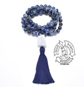 Dark Blue Sodalite Mala Handmade in the USA