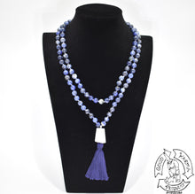 Load image into Gallery viewer, Mala Handmade in the USA with 108 Dark Blue Sodalite Beads

