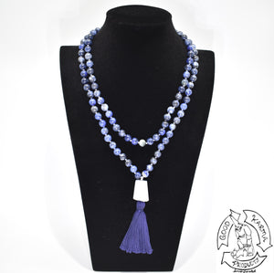 Mala Handmade in the USA with 108 Dark Blue Sodalite Beads
