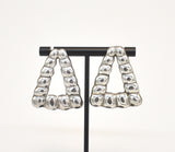 Vintage Taxco Sterling Silver Thick Triangular Earrings