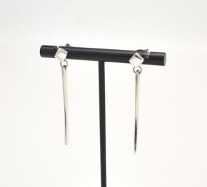 Vintage Sterling Silver Thin Dangly Earrings