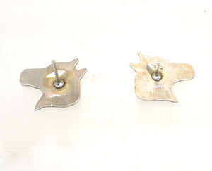 Horse Head Sterling Silver Stud Earrings