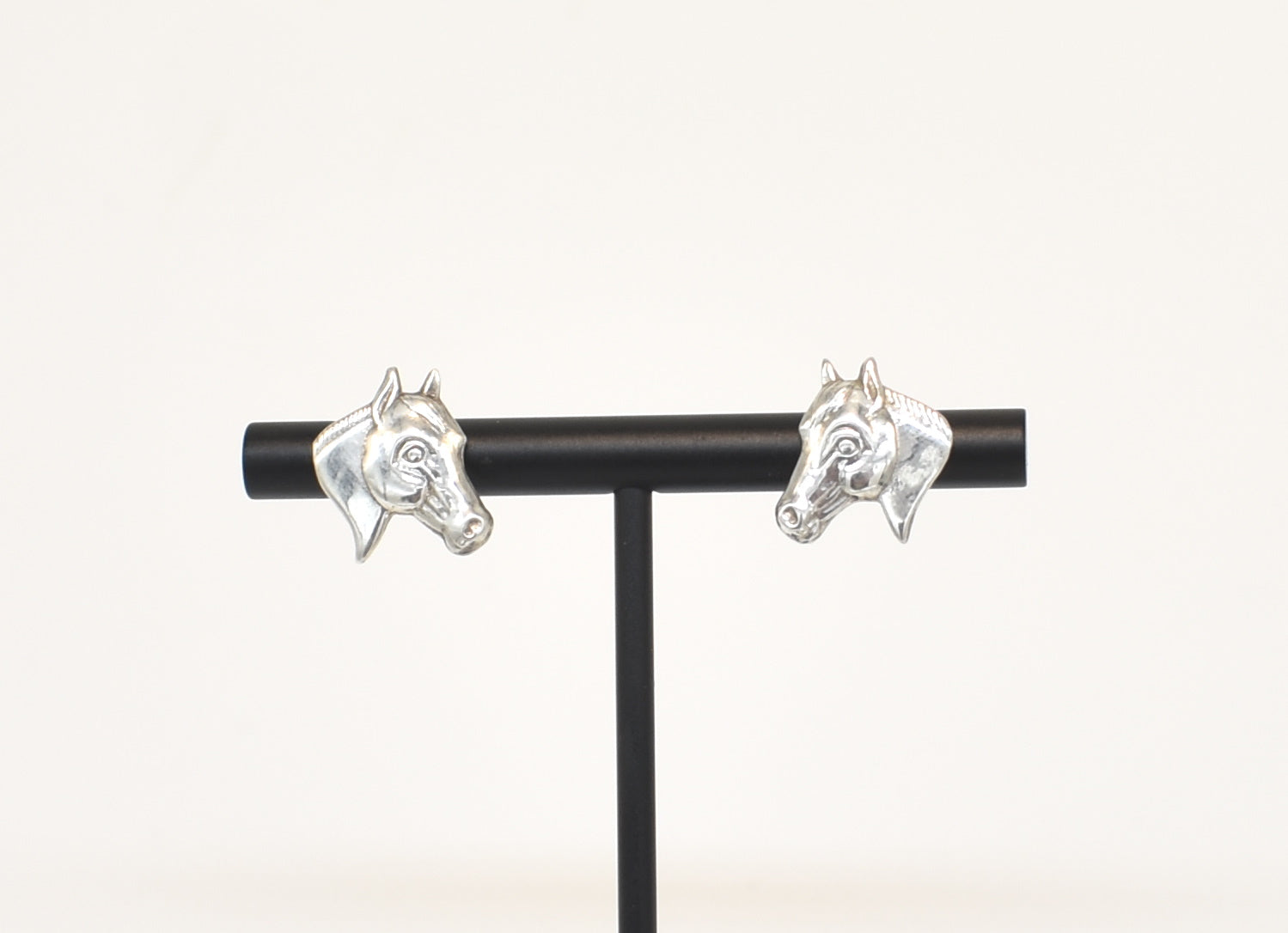 Horse Head Sterling Silver Stud Earrings