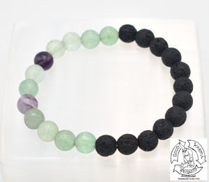 "Thinking Diffuser" - Fluorite and Lava Stone Bracelet