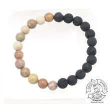 Load image into Gallery viewer, Lava Stone and Fossil Stone Bracelet
