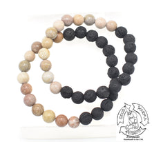 Load image into Gallery viewer, Fossil Stone and Lava Stone Bracelet
