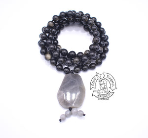 "Guarding Shield" - Golden Obsidian Handmade 108 Stone Mala