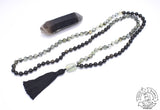 108 Stone Mala made with Prehnite and Golden Obsidian.