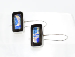 Vintage Murano Glass Sterling Silver Earrings