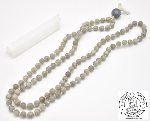 Grey Labradorite Handmade Mala