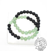 "Prosperity Diffuser" - Green Aventurine and Lava Stone Bracelet