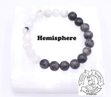 "Grounding Moon" - Moonstone and Larvikite Handmade Stone Bracelet