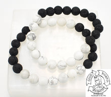 Load image into Gallery viewer, Howlite and Lava Stone Bracelets
