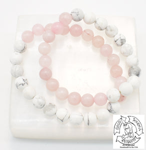 Rose Quartz and Howlite Bracelet