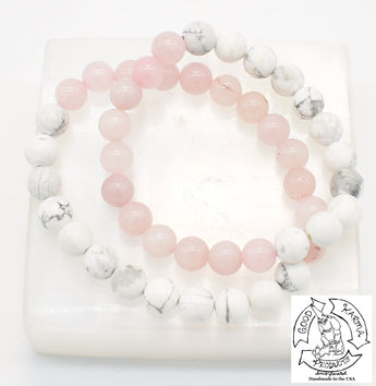 Rose Quartz and Howlite Bracelet