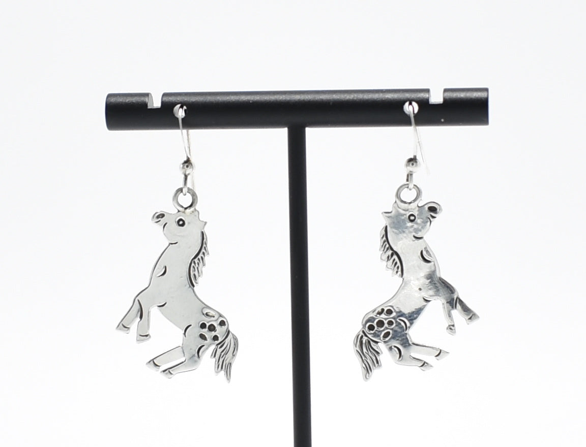 Vintage Sterling Silver Pony Earrings