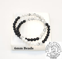 Load image into Gallery viewer, Howlite and Onyx Bracelets 6mm
