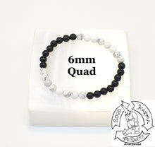 Load image into Gallery viewer, Onyx and Howlite Bracelet 6mm
