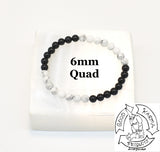 Onyx and Howlite Bracelet 6mm