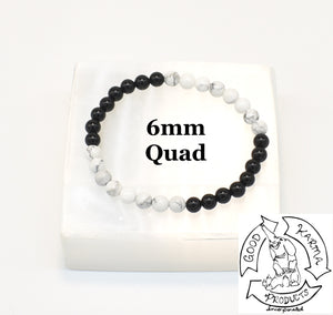 Onyx and Howlite Bracelet 6mm