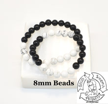 Load image into Gallery viewer, Howlite and Onyx Bracelets 8mm
