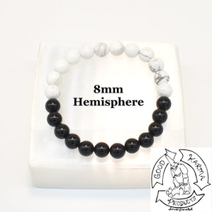 Onyx and Howlite Bracelet 8mm