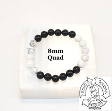 Load image into Gallery viewer, Howlite and Onyx Bracelet 8mm
