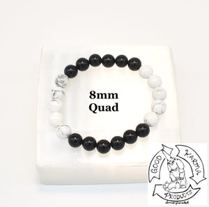 Howlite and Onyx Bracelet 8mm