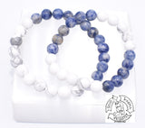 "Calming Balance" Howlite and Sodalite Handmade Stone Bracelet.